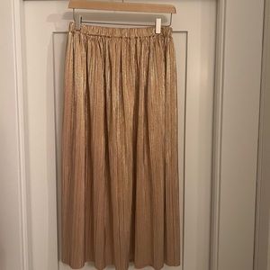 NWT French Connection Rose-gold Pleated Midi
